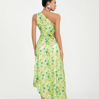 Women Elegant Long Dress Summer Sleeveless One-shoulder Pleated Hollowed Irregular Dress for Cocktail Party Beach Sundress Y2K