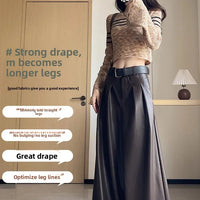 High Waist Wide Leg PU Leather Pants Women's Suit Casual Floor Length Trousers Autumn Winter New Style Loose Fit Long Pants