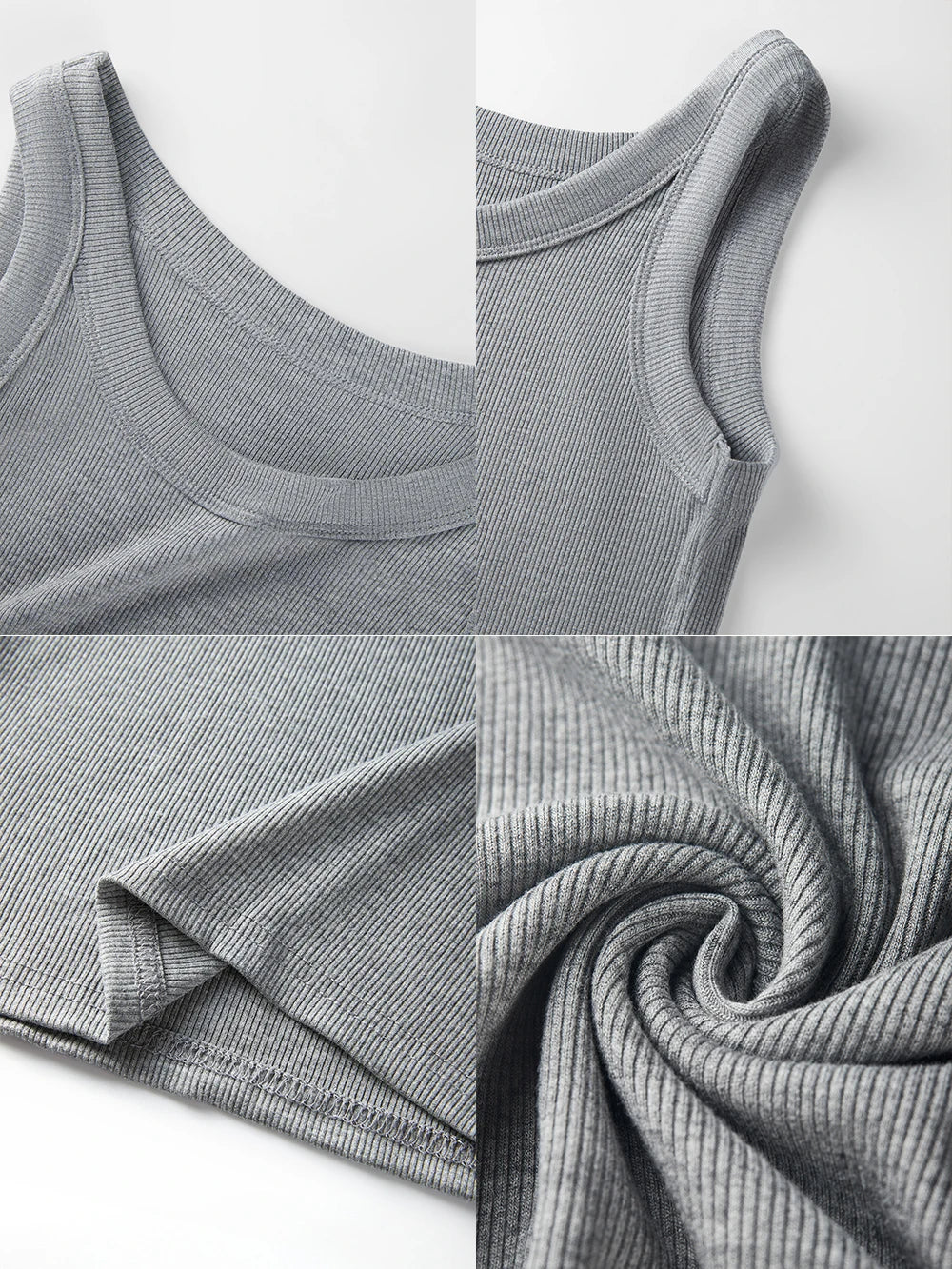 Cotton Solid Tank Top Women Sleeveless Tight Ribbed White Fashion Knit Vest Straps Summer Casual Fitness Sporty Basic Clothing