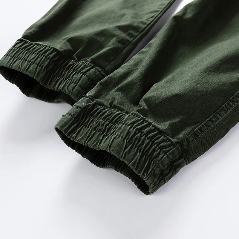 Spring and autumn trendy Cargo pants for men, slim, leggings, ruffian and handsome trousers, American multi bag pants, outdoor v