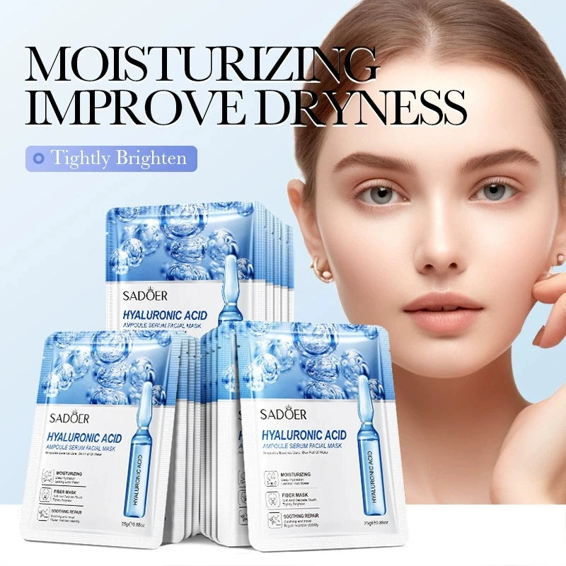 SADOER Hyaluronic Acid Facial Masks Face skincare Anti-aging Hydrating Moisturizing Anti Wrinkles Face Mask Skin Care Products