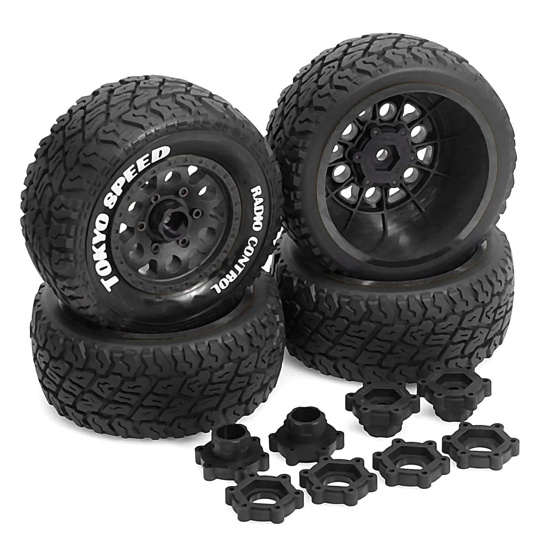 RC Wheels and Tires Truck Tires Short Course Tires for 1/10 Scale Car Arrm a Senton,Slash 2WD 4×4,Axia1,Rc 4wd,Red cat