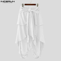 Fashion INCERUN Summer Spring Men Casual Pants Harem Pant Pleated Long Trousers Streetwear Oversize Men's Clothing S-5XL