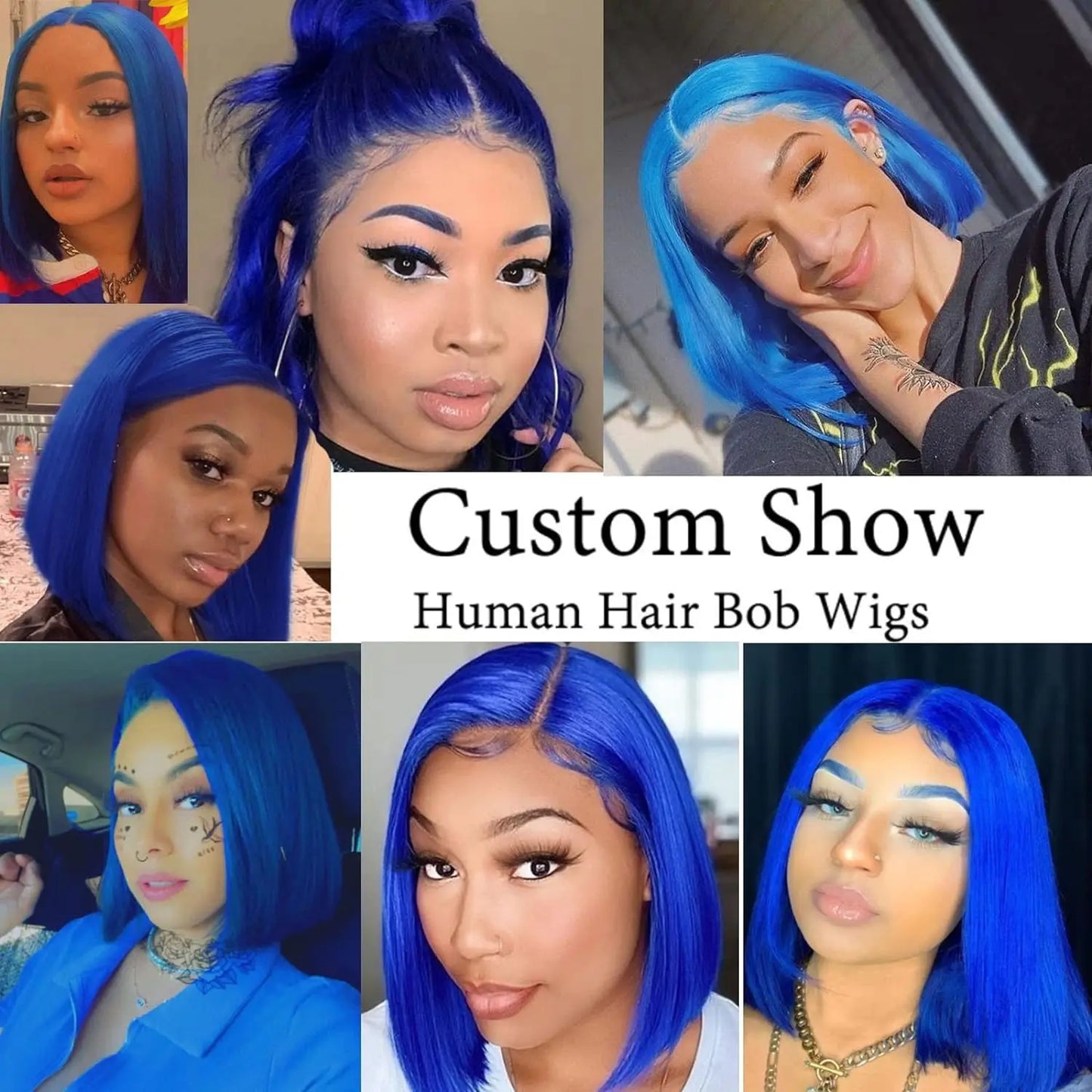 Synthetic Short Straight Bob Wig Middle Part Heat Resistant Synthetic Wigs for Halloween Cosplay Party