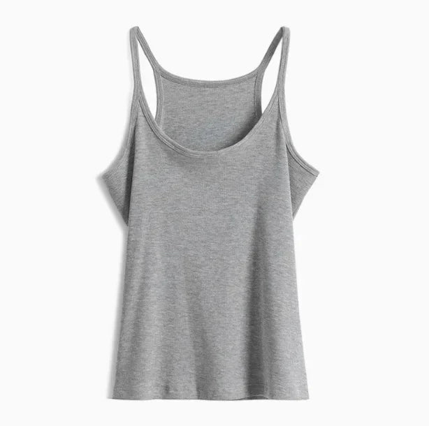 European Style Screw Thread Fitness Tank Top Women's Inner Wear Summer Outer Wear Fine Shoulder Strap Work Shirt Polyester Fiber