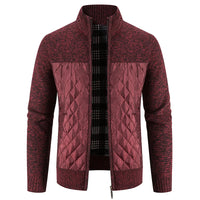 Men Sweater Jacket Fashion Winter Coat Fleece Hoodies High Quality Luxury Checkered Hooded Knit Cardigan Male Outer Wear