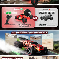 RC Cars Remote Control Car for Kids, 1:18 Scale 20 KM/H 2WD Offroad Buggy, 2.4GHz RC Racing Car with USB-C Easy Charging