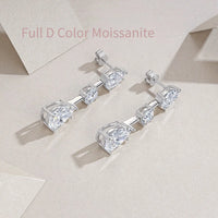 OEVAS Full D Color Moissanite Drop Earrings 100% S925 Sterling Silver Fine Jewelry for Women Wedding Party