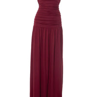 Mozision Off-shoulder Strapless Pleated Sexy Maxi Dress Women Fashion Backless Sleeveless High Waist Ruched Long Dress Elegant