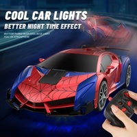 1:18 RC Transforming Car Robot Toy, LED Lights, 2.4GHz Drift Racing Vehicle, One-Button Transform, Rechargeable, 360° Rotation