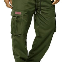 American style high street retro multi pocket workwear pants for men's new trendy loose straight leg versatile casual long pants