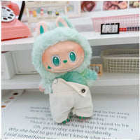 Para 15-17cm Labubu V1 V2 Idol muñeca traje sombrero monos ropa regalo Mini ropa de muñeca de peluche accesorios de atuendo