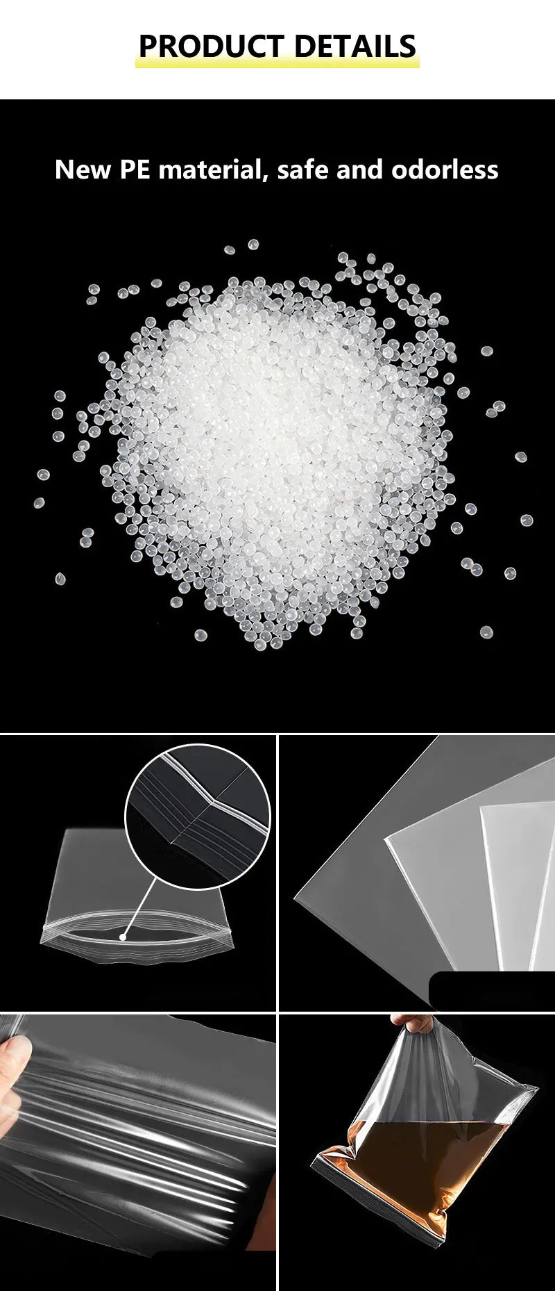 Small Zip Lock Plastic Bags Reclosable Transparent Bag Vacuum Storage Bag Ziplock Food Storage Bags Plastic Zip bag Sealing bag