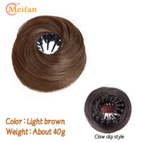 Messy Straight Hair Bun Hair Extensions Synthetic Mini Hair Clip Bun Hairbands Donut Wig Accessories High Bun Hair Extensions