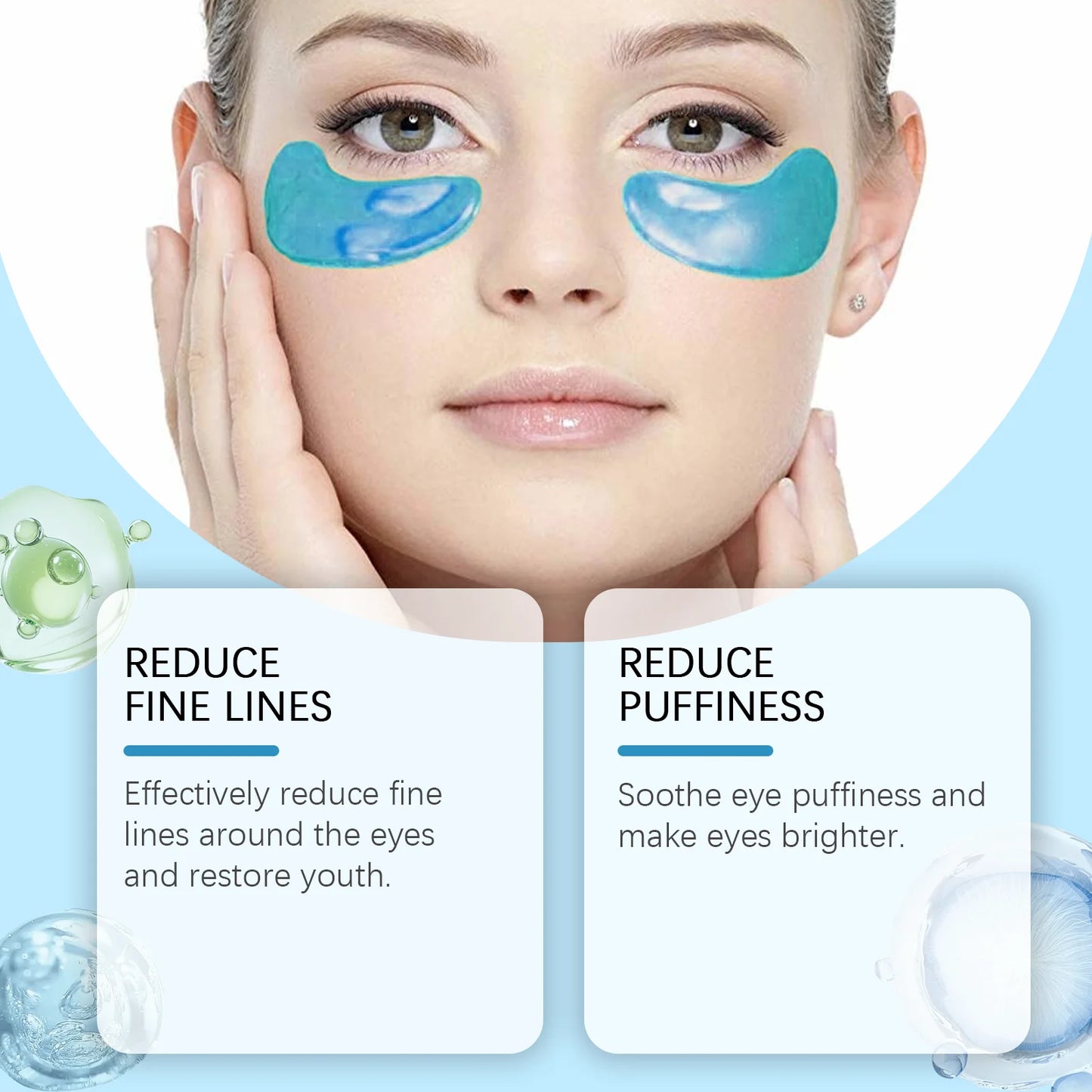 Eye Patches Dark Circles Puffiness with Hydrating Gel Technology Soothing Fine Lines Care for Sensitive Dry Skin Women 60 Pcs