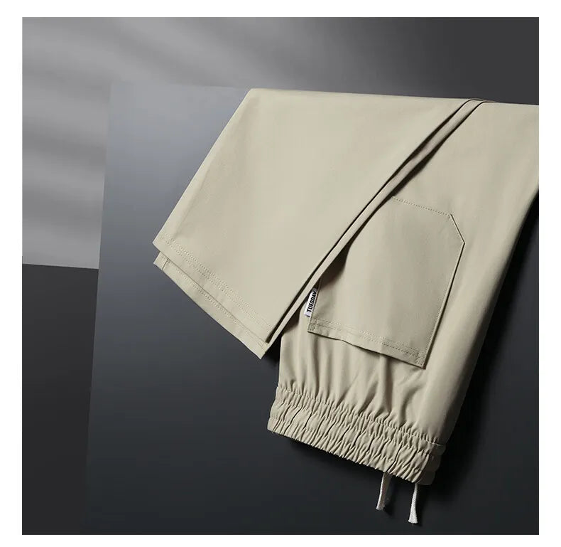 Summer Men's Elastic Waist Casual Pants Drawstring Jogger Pants Sports Wear Running Sweatpants 5XL