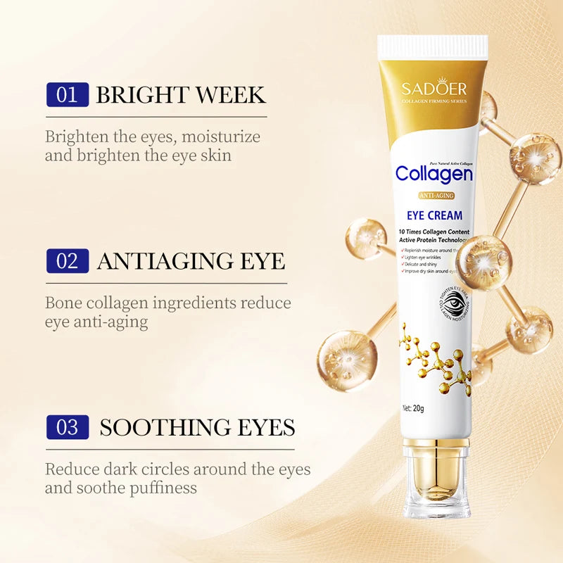 SADOER Collagen Eye Cream skincare Anti Dark Circles Eye Bags Firming Moisturizing skincare Korea Eyes Cream Skin Care for Eyes