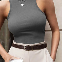 Women's Corset Summer 100% Cotton Crop Top Y2k Knitted Camis O Neck Knit Camisole Sleeveless Vest Solid Slim Tank Tops Women