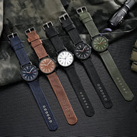 YIKAZE Fashion Men's Watches Luxury Military Men Quartz Watch Canvas Strap Luminous Hands Clock Sports Wristwatch for Man Male