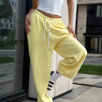 Pant Women Wide Leg Long Pants High Waist Straight Trousers Y2k Streetwear Elegant Splice Casual Loose Work Jogger Sports 2025