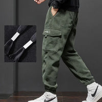 Spring Autumn New Style Elastic Waist Casual Pants for Men Stretch Straight Drawstring Harem Jogging Sports Long Pants Male