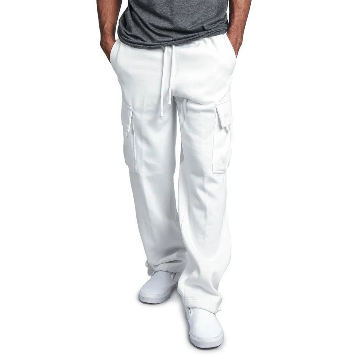 Men Cargo Loose Pants Spring Summer Male Retro Vintage Full Loose Wide Leg Pant LXDZ-ZL-5