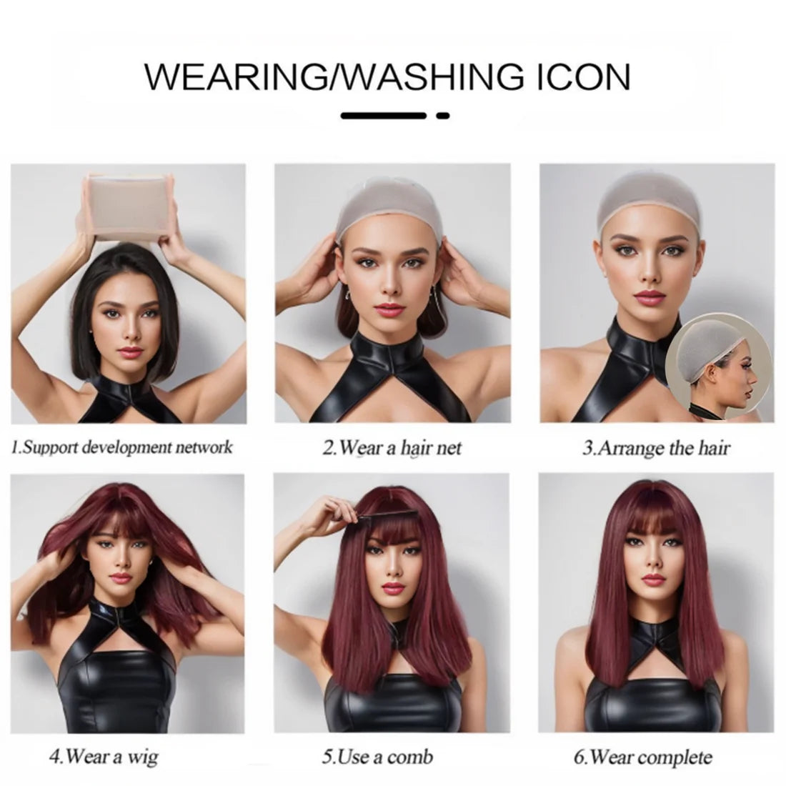 Anxin Long  Green Straight  Party Double Ponytail Wig