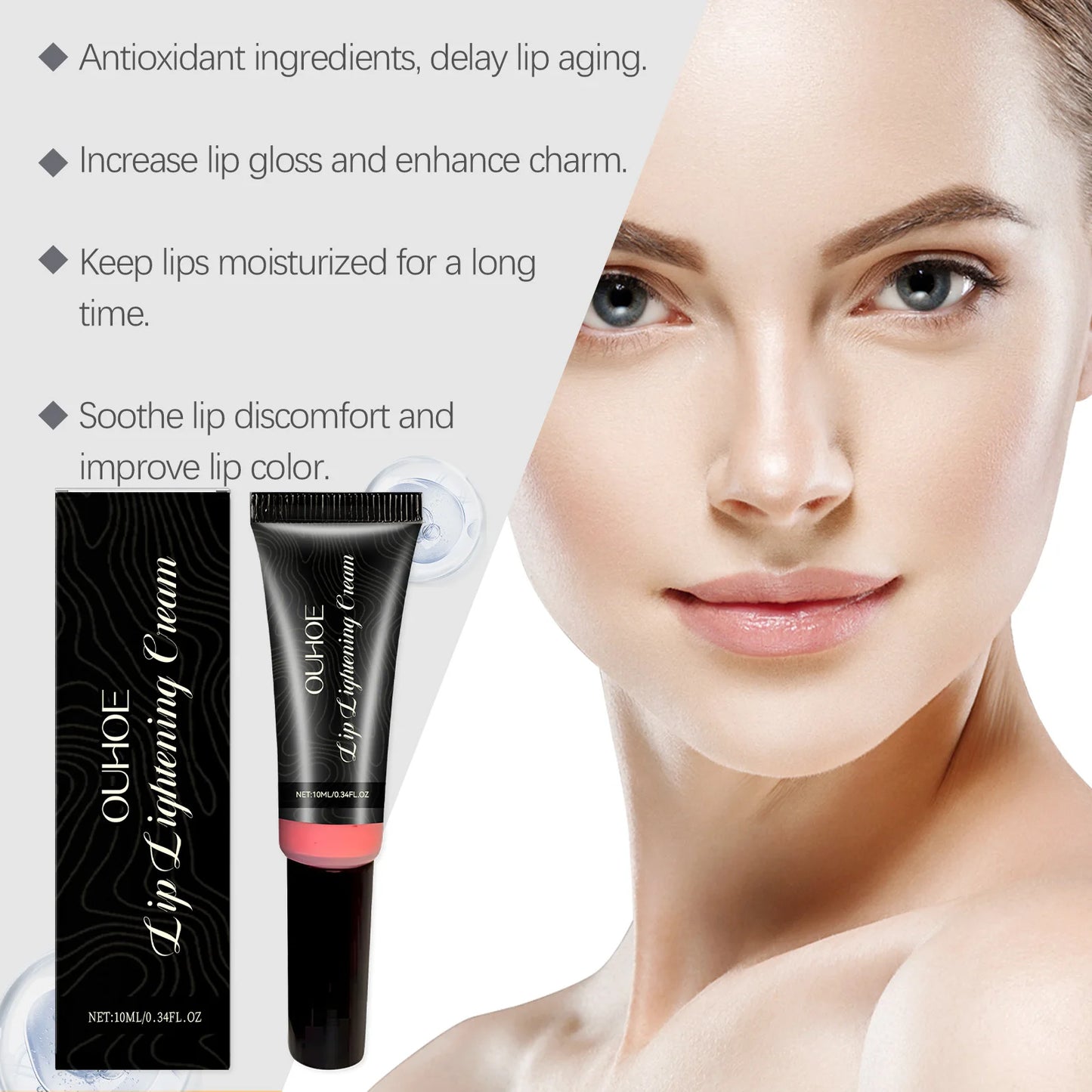 Lip Brightening Balm Moisturizing Care Long Lasting Hydration Smooth Lip Non Drying Non Irritating Safe for Dry Chapped Lip 10ml