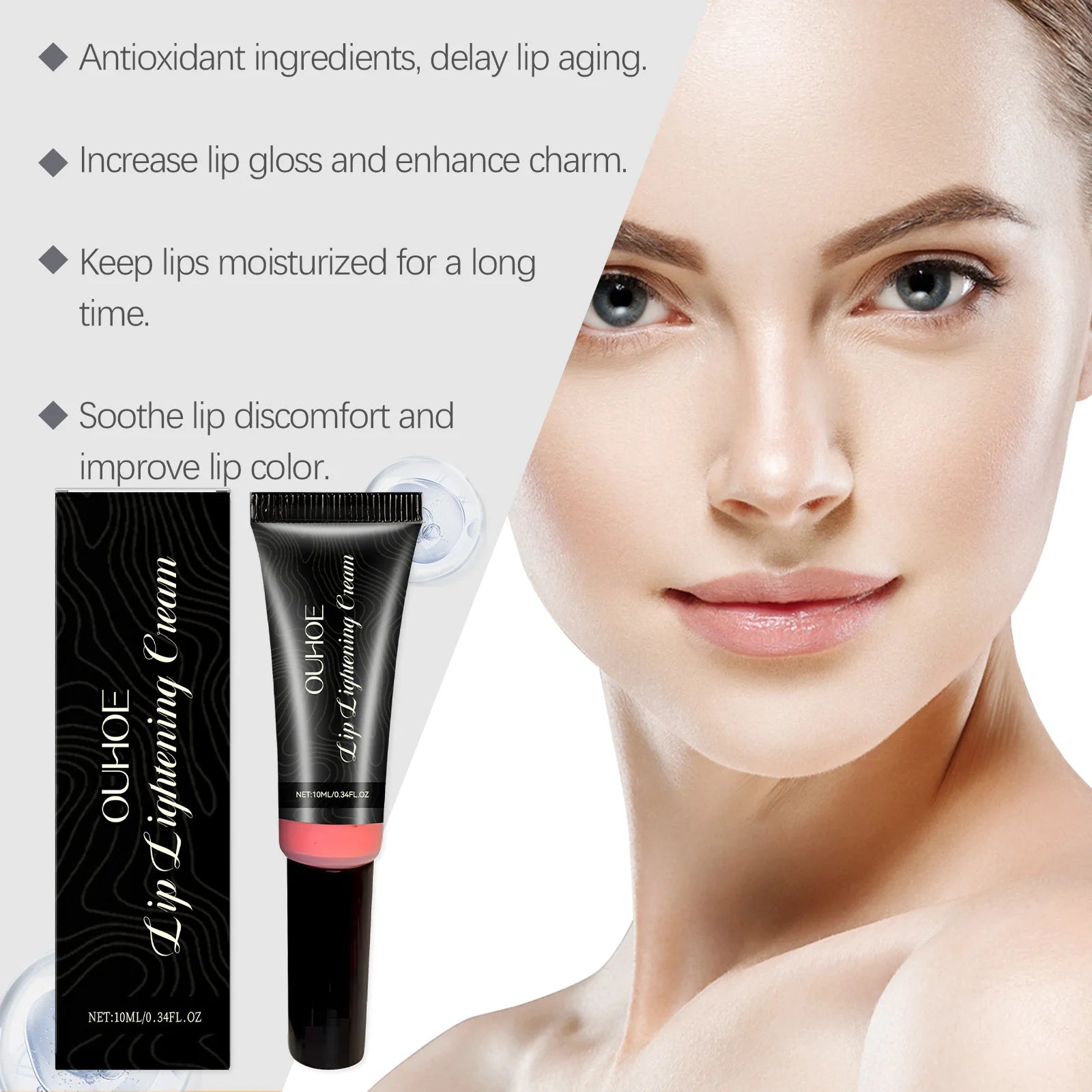 Lip Brightening Balm Moisturizing Care Long Lasting Hydration Smooth Lip Non Drying Non Irritating Safe for Dry Chapped Lip 10ml