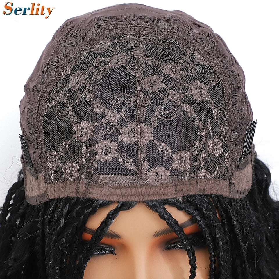 New Style Bob Box Braided Wigs For Black Women 12inches Synthetic Box Braids Crochet Hair Wigs On Sale Clearance Short Black Wig