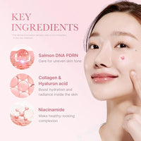 Salmon DNA PDRN Pink Collagen Capsule Cream Face Moisturizer Lightweight Moisturizing Cream PDRN Niacinamide for Uneven Skin To