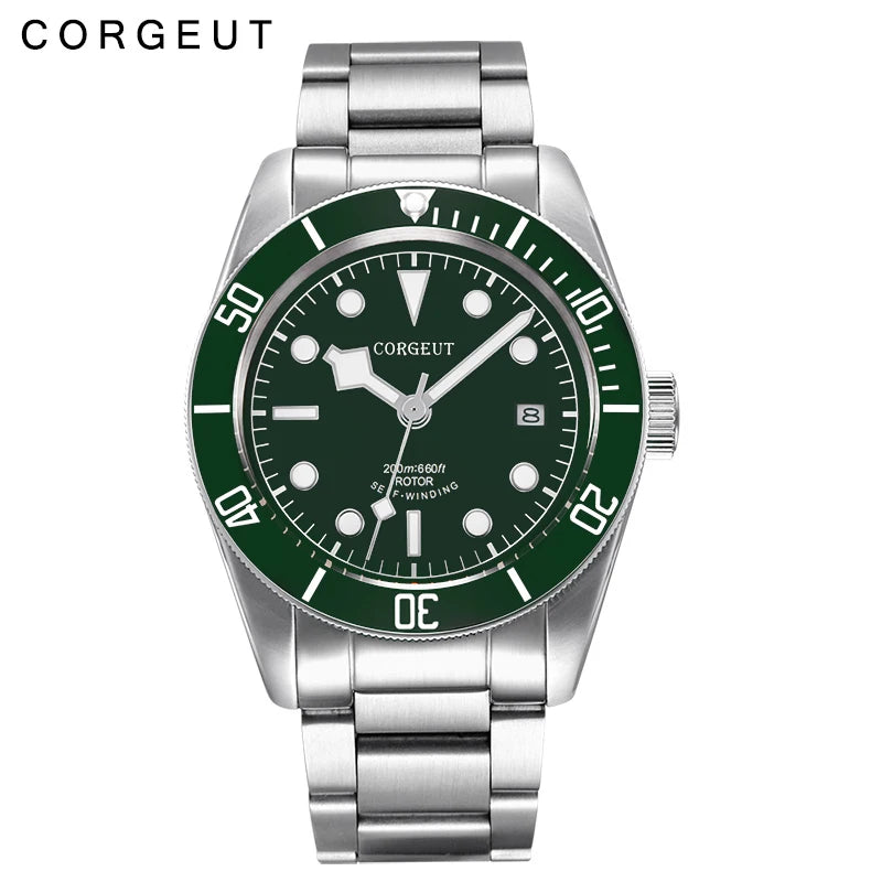 Custom Logo Diy NH35 Movement 1612 Luxury 41mm Biwan Business Men Watches Automatic Mechanical Date Diving Waterproof Glow Watch