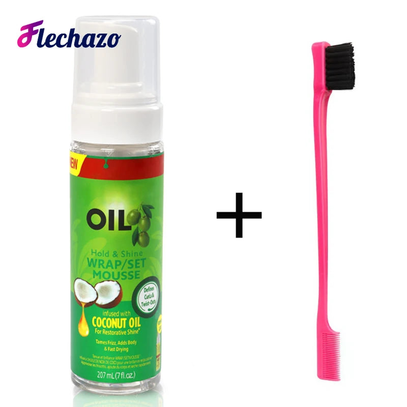 Wrap Foam Mousse With Brush Comb Olive Oil Foaming Mousse For Braids Curls Waves All Hairstyle Tames Frizz Mousse/Setting
