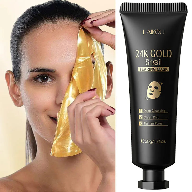 LAIKOU Sakura 24K Gold Peeling Face Mask Anti Wrinkle Whitening Acne Blackhead Removal Facial Tear Off Mask Skin Care Products