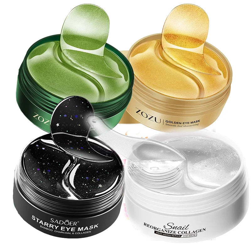 240pcs=120pairs Eye patches Hyaluron Acid & Gold & Seaweed & Black Pearl Hydrating Moisturizing Crystal Collagen Gel Eye Mask