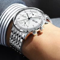 Mens Fashion Mechanical Watches Business Automatic Wristwatch Stainless Steel Luminous Designer Clock Reojes De Hombre New 2023