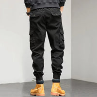 Men's Winter Snow Warm Thermal Plush Cargo Pants Comfortable Elastic Waist Casual Trousers Trend Versatile Concise Outside Pants
