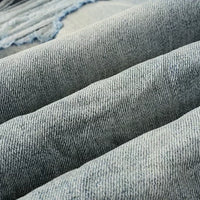 2025 Jeans Man's High Street Blue Ripped Distressed Skinny Jeans Low Rise Denim Trousers Fashion Repair Pants 9003