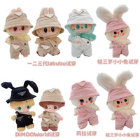Para 15-17cm Labubu V1 V2 Idol muñeca traje sombrero monos ropa regalo Mini ropa de muñeca de peluche accesorios de atuendo