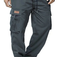 American style high street retro multi pocket workwear pants for men's new trendy loose straight leg versatile casual long pants