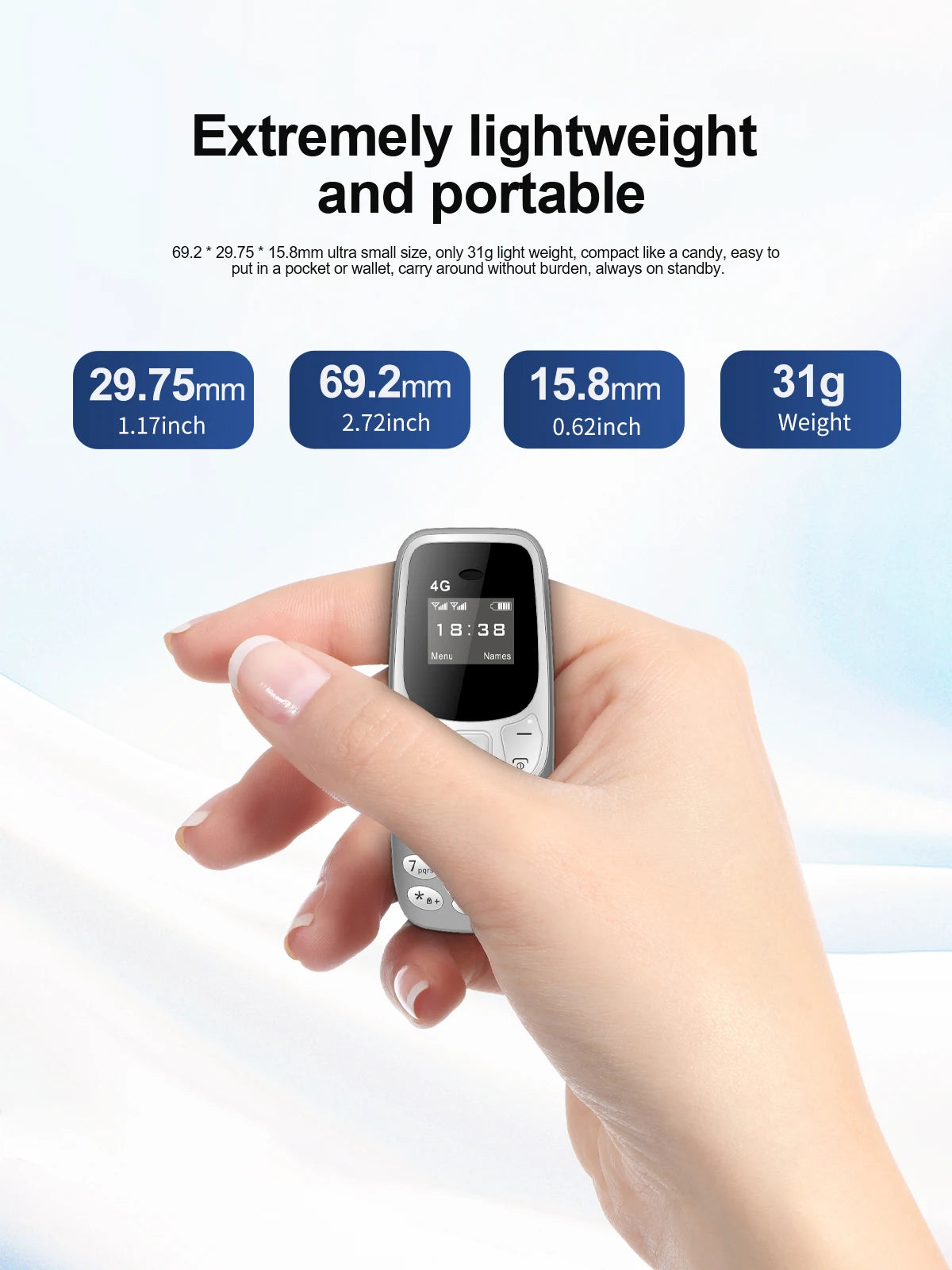 SERVO BM10 4G Mini Button Function Phone Speed Dial Auto Call Recorder Blacklist 2 SIM Small Mobile Phone Multilingual 2025 New