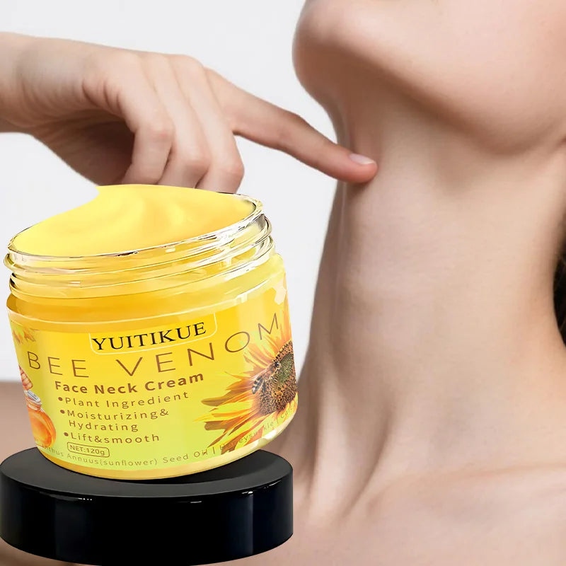 YUITIKUE Bee Venom Face & Neck Cream 120g - Plant-Based Formula, Moisturizing & Lifting, Fast Absorption, Day & Night Care