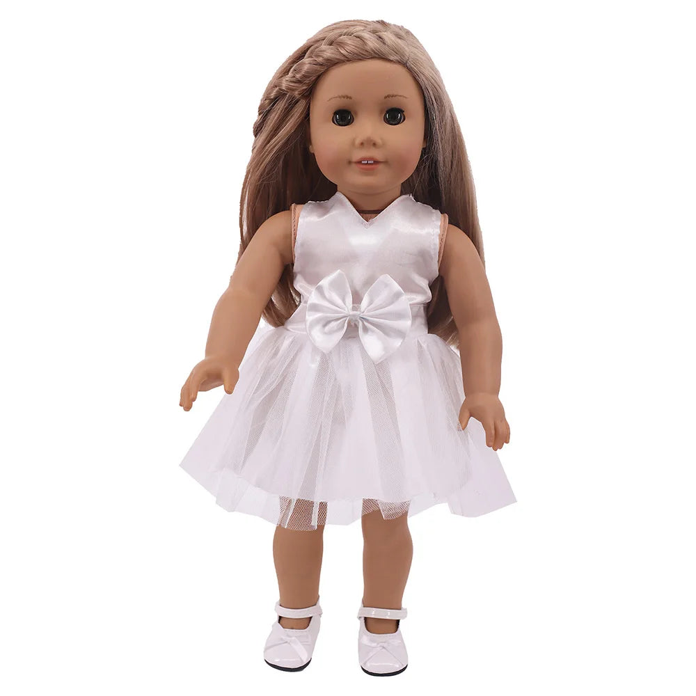 Baby Girls Dress Dolls Clothes Daily Fashion Dress For 18 inch American Doll Girl's Accessories 43Cm Baby Reborn,Generation Gift
