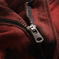 Denim Pencil Pants Men Streetwear Distressed Washed Tie Dyed Jeans Mid Waist Pockets Vintage Straight Ankle Length Trousers