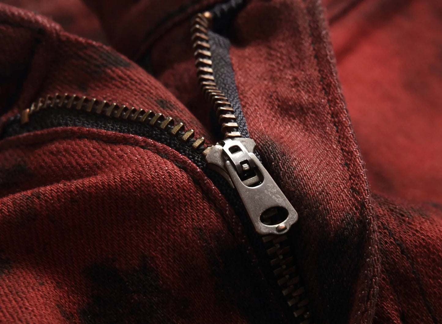 Denim Pencil Pants Men Streetwear Distressed Washed Tie Dyed Jeans Mid Waist Pockets Vintage Straight Ankle Length Trousers