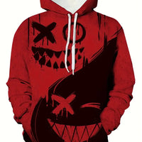 Men's Creative Smiling Face Pattern Printed Hoodie Fashionable Men's Trendy Hoodie Casual Design Hoodie With Pocket Streetwear