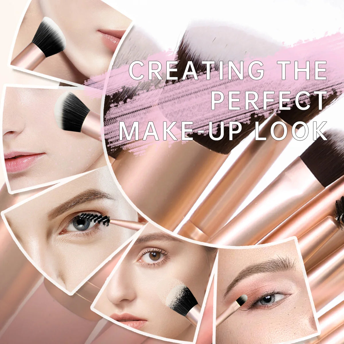 Set of 25 professional makeup tools, including makeup brushes, eyebrow trimmers, plush bags, powder puffs, sponge balls