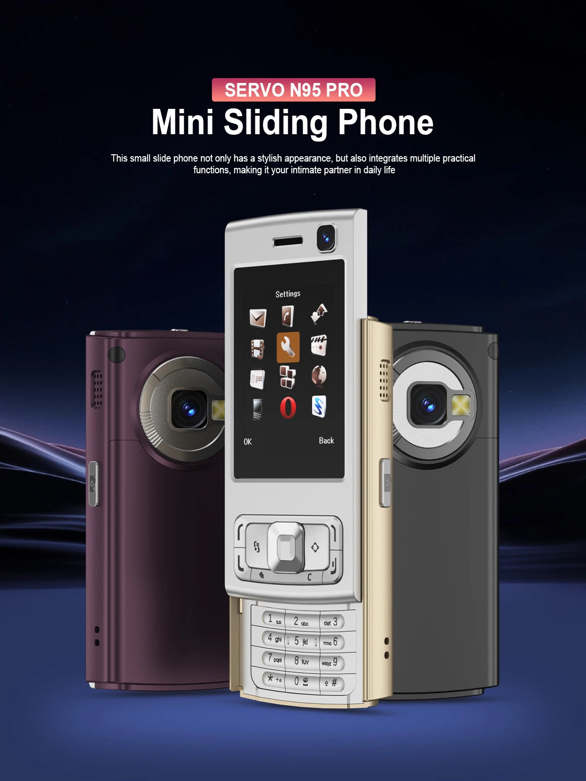 SERVO N95 PRO 2G GSM Slide Screen Mini Mobile Phone Magic Voice Call Recording MP3/MP4 Player Blacklist Small Cellphone FM Radio