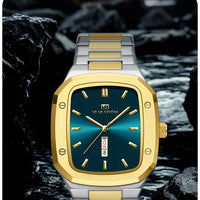 2025 New Men Watch Week Quartz Movement Square Stainless Steel Clock Gold Black Waterproof Luxury Brand Waterproof Sports Watch