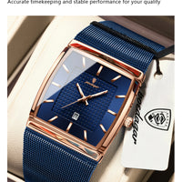 POEDAGAR Luxury Fashion Men Clock Stainless Steel Mesh Date Waterproof Luminous Man Wristwatch Quartz Casual Men's Watches Reloj